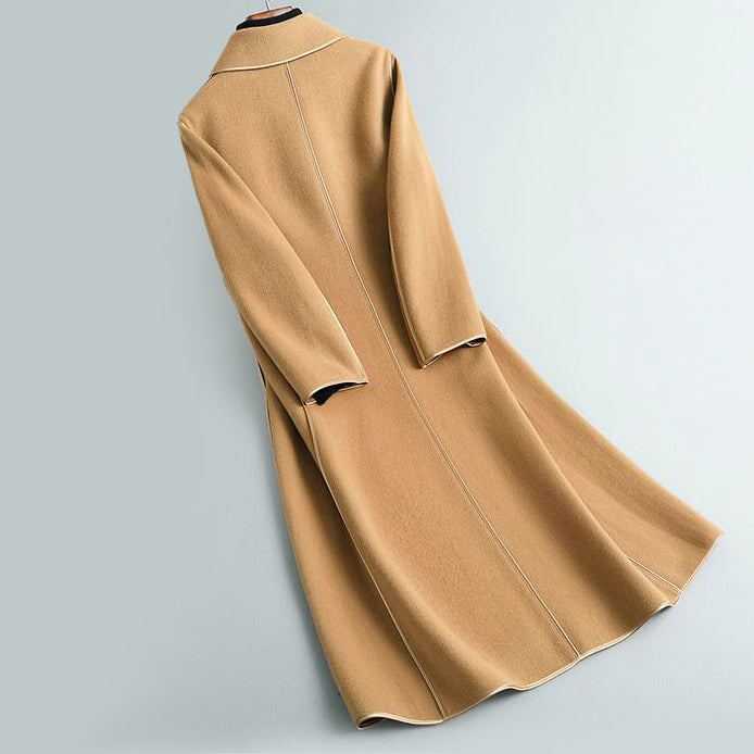 Paola Wool Relaxed Fit Coat | Rounded Collar, Ankle-Length Coat