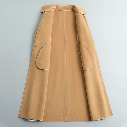 Paola Wool Relaxed Fit Coat | Rounded Collar, Ankle-Length Coat