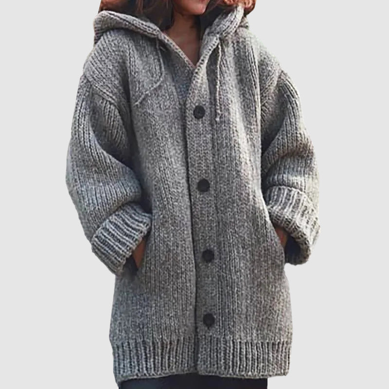 Gabriella Oversized Hooded Cardigan | Button Front Cardigan
