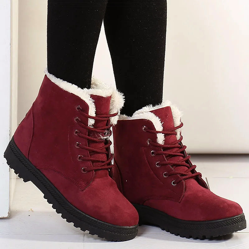 Evelyn Lace-Up Ankle Boots | Fur Lining, Lug Sole Ankle Boots