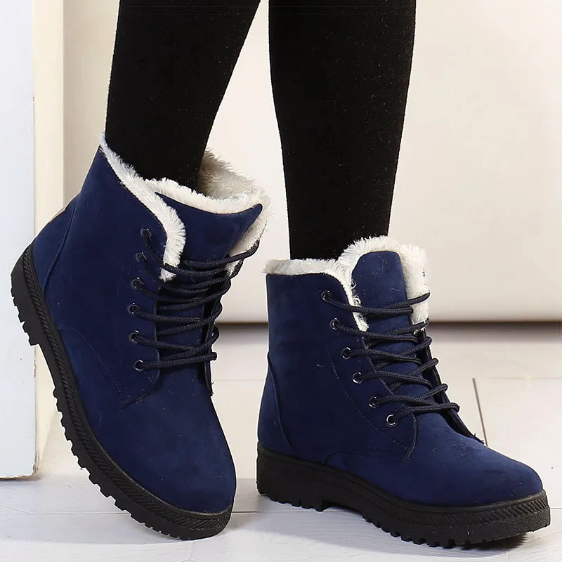 Evelyn Lace-Up Ankle Boots | Fur Lining, Lug Sole Ankle Boots