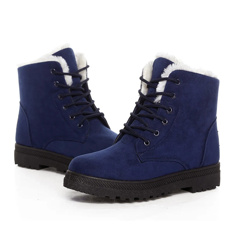 Evelyn Lace-Up Ankle Boots | Fur Lining, Lug Sole Ankle Boots