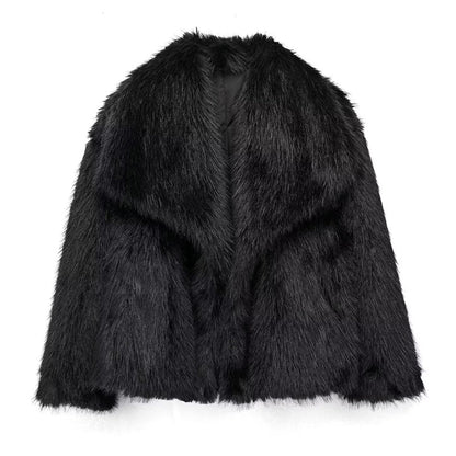 Patricia Short Faux Fur Coat | Oversized Collar Jacket