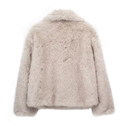 Patricia Short Faux Fur Coat | Oversized Collar Jacket