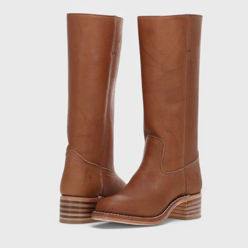 Angela Leather Mid-Calf Western Boots | Square Toe Western Boots