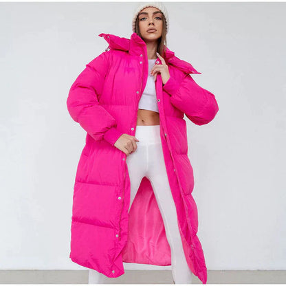 Women’s Puffer Jacket - Synthetic - Oversized Fit - Maxi Length - High Collar