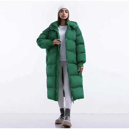 Women’s Puffer Jacket - Synthetic - Oversized Fit - Maxi Length - High Collar