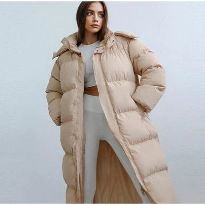 Women’s Puffer Jacket - Synthetic - Oversized Fit - Maxi Length - High Collar