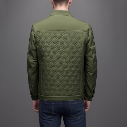 Herre Quilted Jakke - Lett Polstring - Diamantmønstret - Komfortabel og Stilren