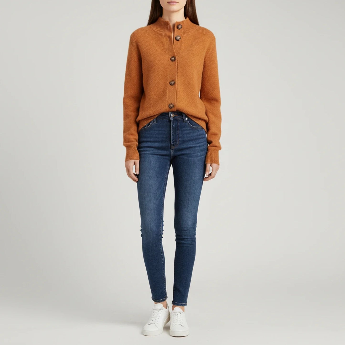 Luna Button-Down Sweater | Collared Rib-Knit Cardigan