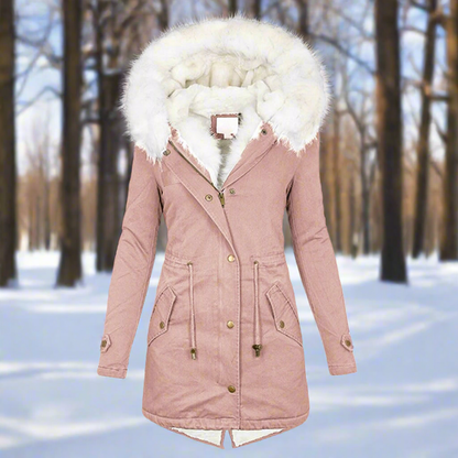 Abigail Faux Fur Lined Parka Jacket | Hooded Mid-Thigh Jacket