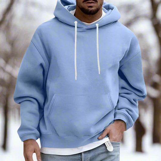Men's Hoodie - Relaxed Fit - Soft Cotton - Adjustable Hood - Kangaroo Pocket