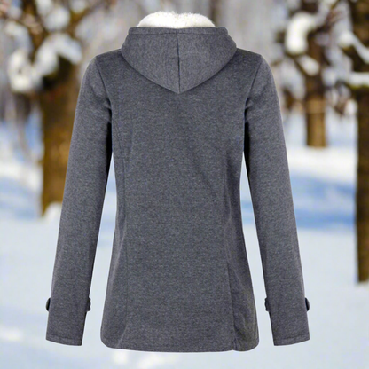Women's Duffle Coat - Wool Blend - Hood - Toggle Closure - Insulating