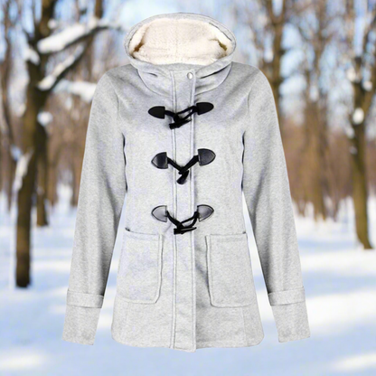 Women's Duffle Coat - Wool Blend - Hood - Toggle Closure - Insulating