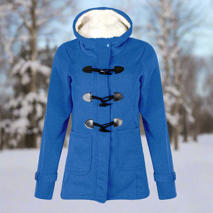 Women's Duffle Coat - Wool Blend - Hood - Toggle Closure - Insulating