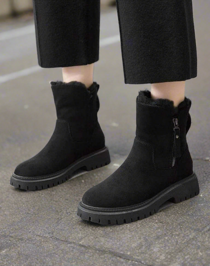 Kvinner Støvler - Semsket Look - Slip-On - Mykt Fôr - Slitesterk Såle