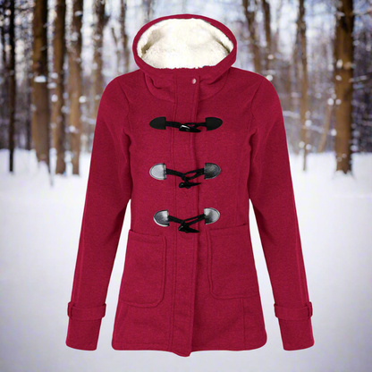 Women's Duffle Coat - Wool Blend - Hood - Toggle Closure - Insulating