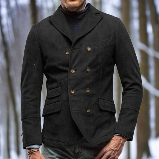 Men's Blazer - Double-Breasted - Tailored Fit - Notch Lapel - Flap Pockets