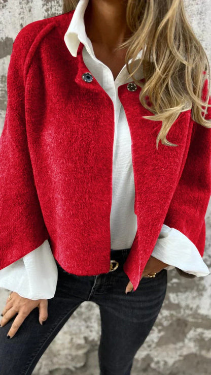 Dame Cardigan - Myk Ullblanding - Avslappet Passform - Knappelukking