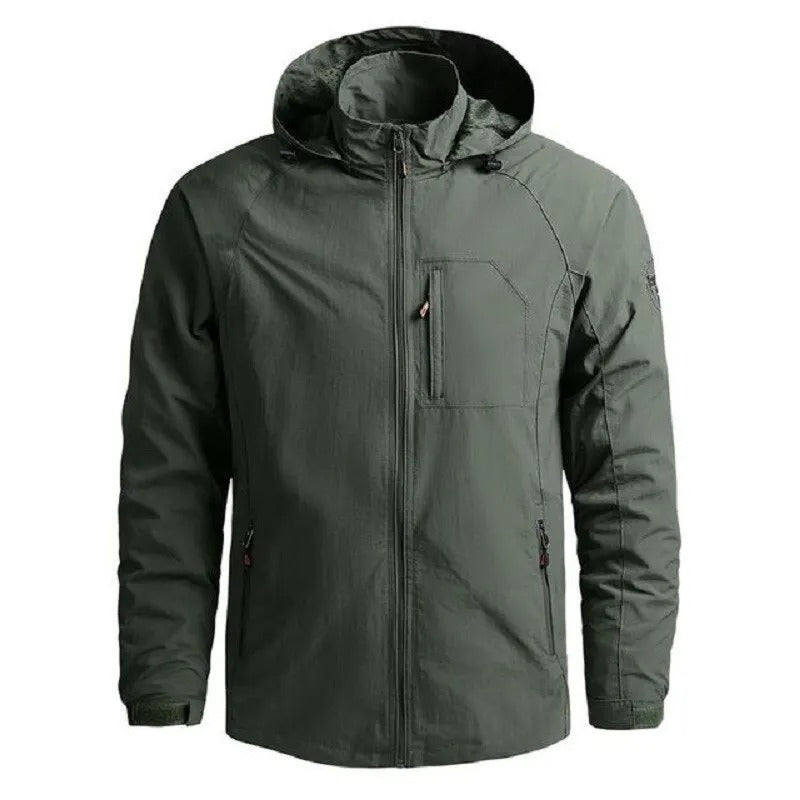 Men's Cargo Jacket – Breathable Fabric – Waterproof – Regular Fit – Zipper Pockets