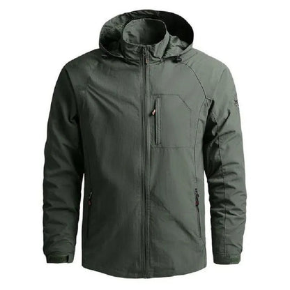 Men's Cargo Jacket – Breathable Fabric – Waterproof – Regular Fit – Zipper Pockets