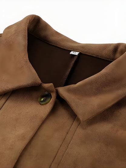 Women's Jacket – Oversized Fit – Luxurious Fabric – Button Front – Dropped Shoulders