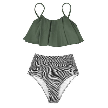Swimwear for Women – Two-Piece Bikini – Ruffle Details – High Waist – Flattering Fit