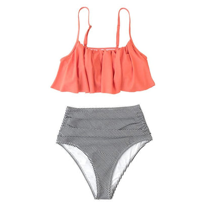 Swimwear for Women – Two-Piece Bikini – Ruffle Details – High Waist – Flattering Fit