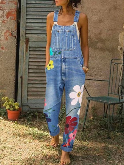 Women's Jumpsuit – Relaxed Fit – Sleeveless Overalls – Natural Fibers