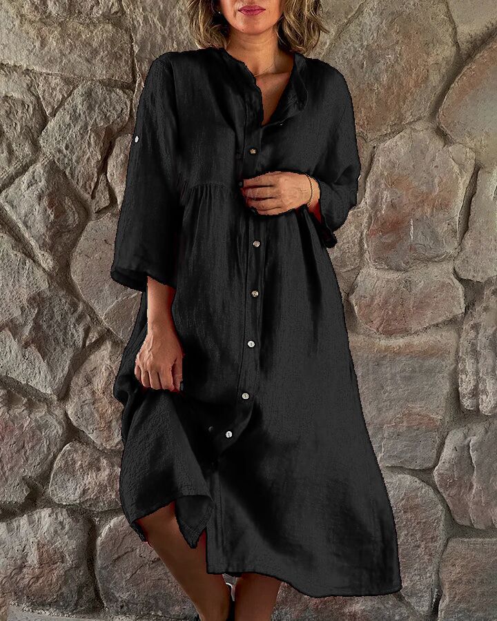 Maxi Dress for Women - Loose Fit - V-Neck - Light and Airy