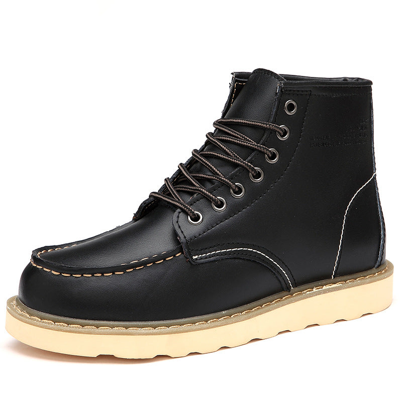 Men's Work Boots - Durable Lace Design - Solid Non-Slip Sole