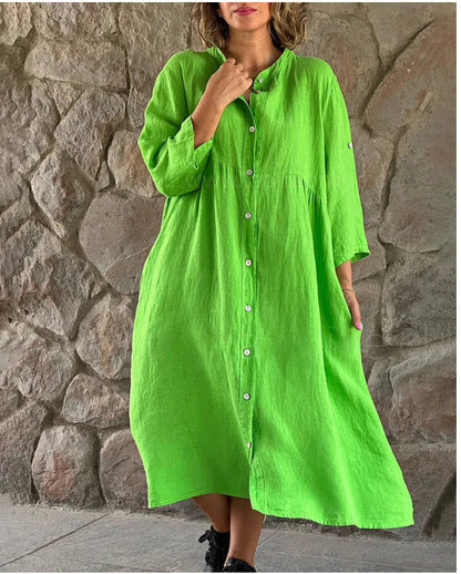 Maxi Dress for Women - Loose Fit - V-Neck - Light and Airy