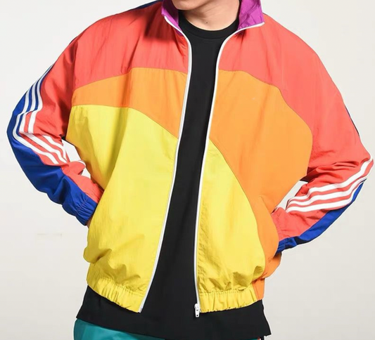Men's Windbreaker – Relaxed Fit – Water-Repellent – Retro Sports Design