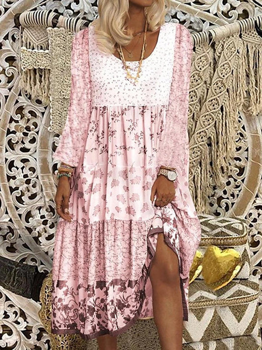 Dress for Women – Midi Length – Relaxed Fit – Floral Print – Breathable Fabric