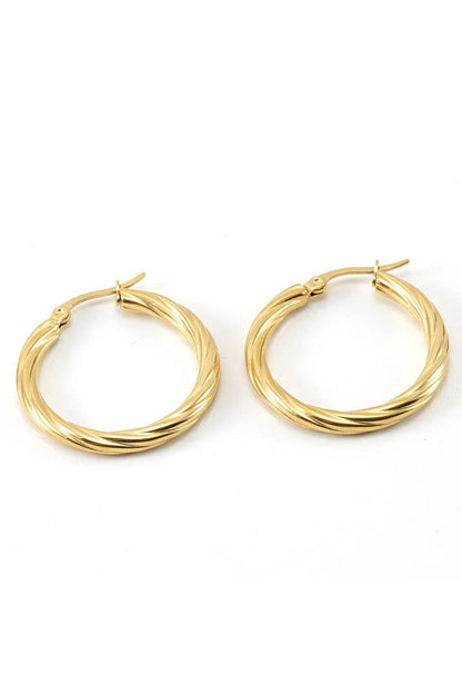 Laura Twisted Hoop Earrings | Solid, Everyday Hoop Earrings