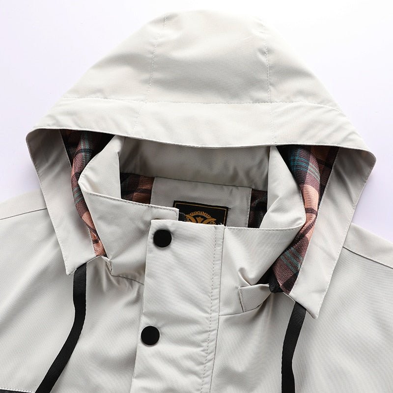 Men's Winter Jacket - Waterproof and Warming - Hood and High Collar - Multiple Pockets