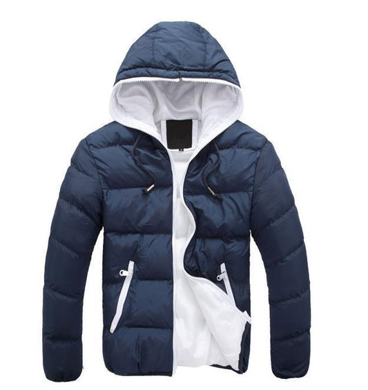Men's Down Jacket – Regular Fit – Water-Repellent – Hood – Zipper Closure – Pockets