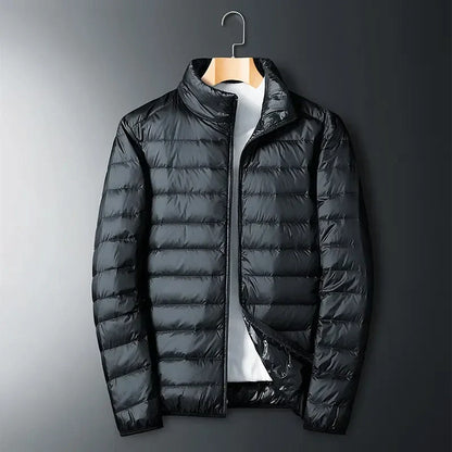 Men's Down Jacket – Regular Fit – Water-Repellent – Quilted – Hip-Length – High Collar