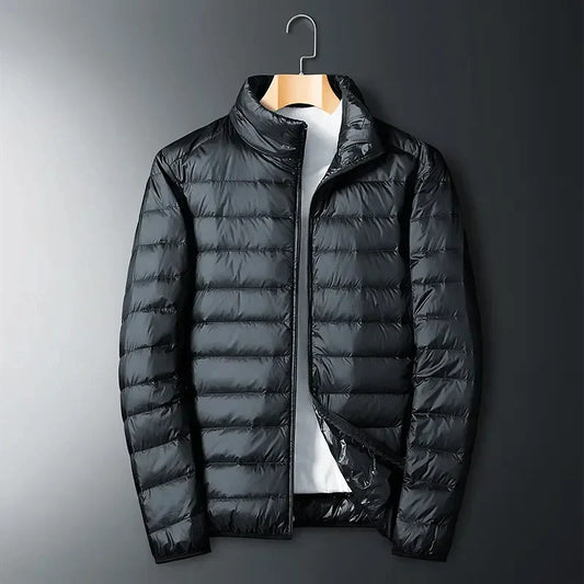 Men's Down Jacket – Regular Fit – Water-Repellent – Quilted – Hip-Length – High Collar