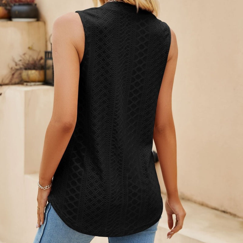 Milwa - Stilig designerbluse med V-utskæring