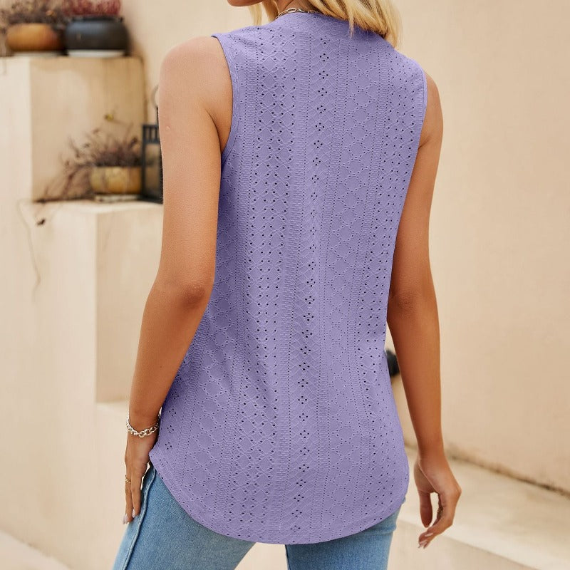 Milwa - Stilig designerbluse med V-utskæring