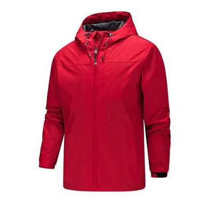 Men's Rain Jacket – Water-Repellent – Regular Fit – Drawstring Hood – Adjustable Cuffs