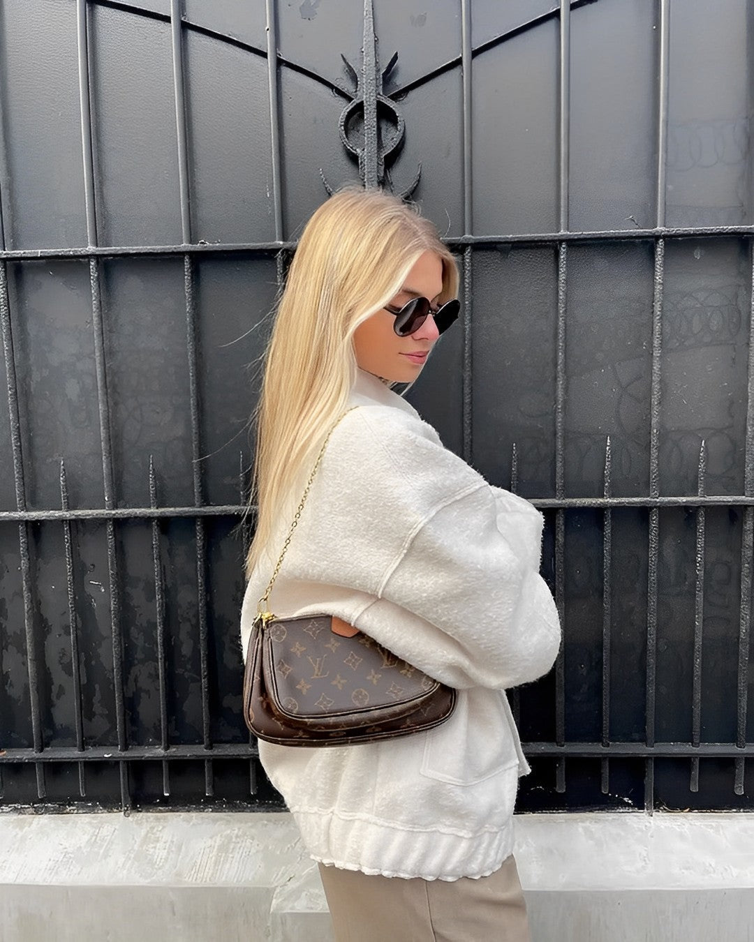 Chic oversized ullblandingsjakke med lommer for kvinner