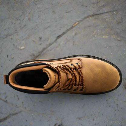 Men's Boots - Leather - Lace-Up - Robust Rubber Sole - Durable and Comfortable