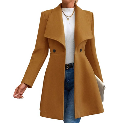 Women’s Coat - Felted Wool - Tailored Fit - Mid-Thigh Length - Notched Lapel