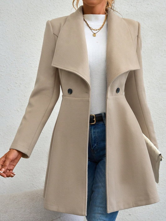 Women’s Coat - Felted Wool - Tailored Fit - Mid-Thigh Length - Notched Lapel