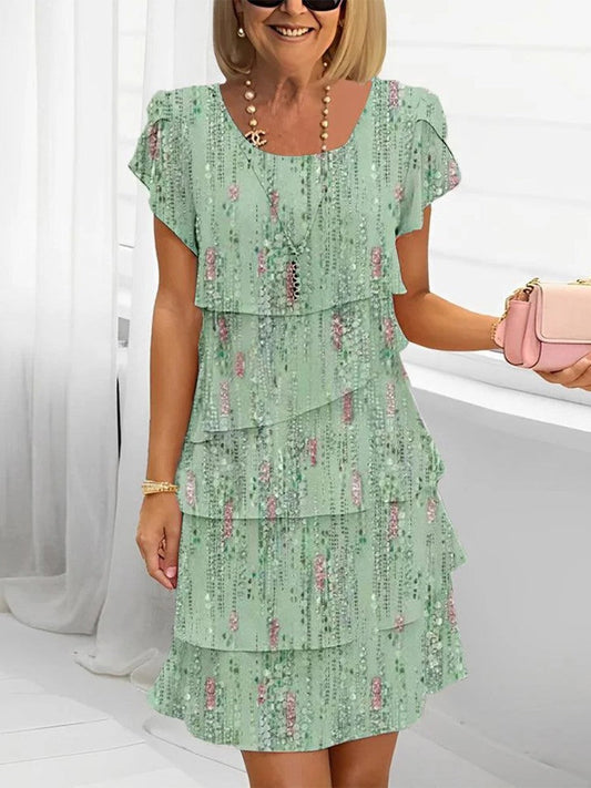Dress for Women – Mini Length – Relaxed Fit – Ruffles – Sleeveless – Breathable Fabric