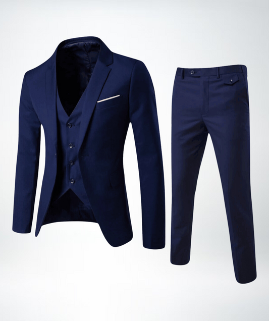 Men's Suit – Slim Fit – Wool Blend – Notch Lapel – Three-piece Formal Outfit