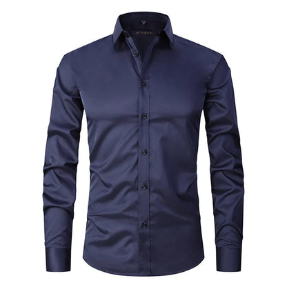 Shirt for men – Slim fit – Stretch fabric – Non-iron – Button-down collar