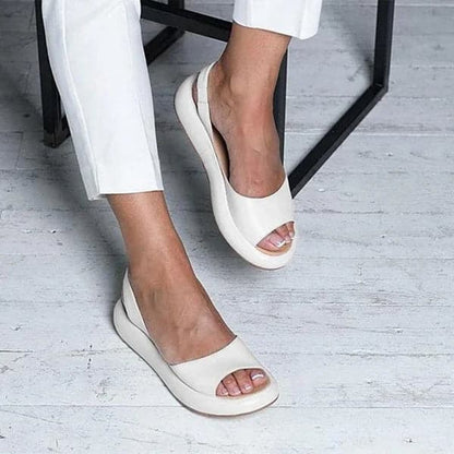Women's Sandals – Open Toe – Comfortable Flat Sole – Trendy Cutout Detail